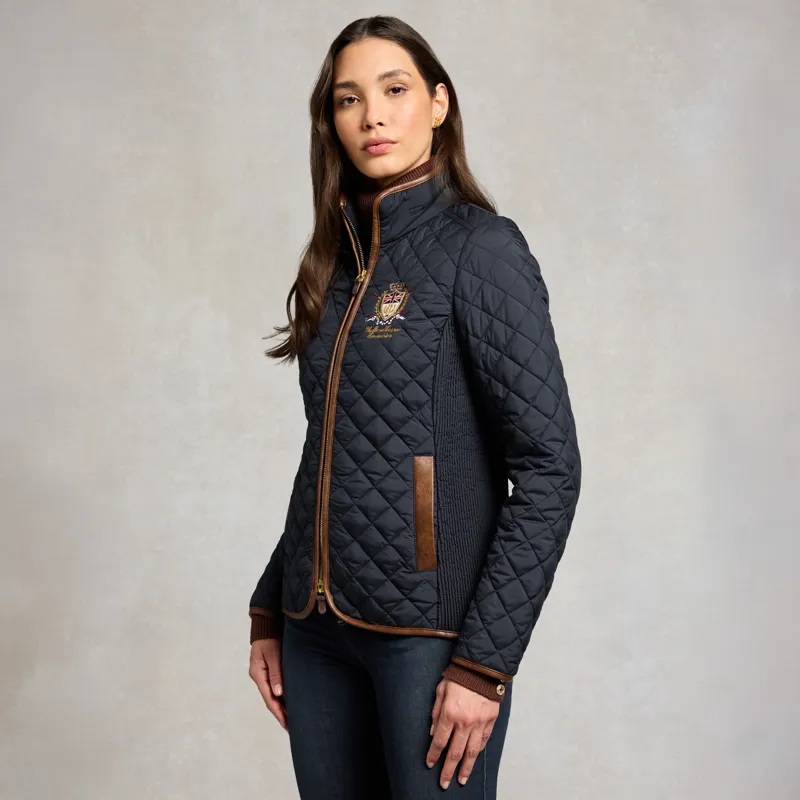 Holland Cooper Boughton Womens Diamond Quilted Jacket - Ink Navy-6