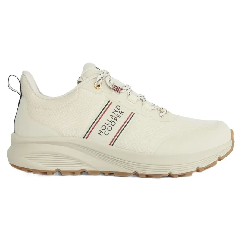 Holland Cooper Burghley Womens Waterproof Trainers - Ecru-1