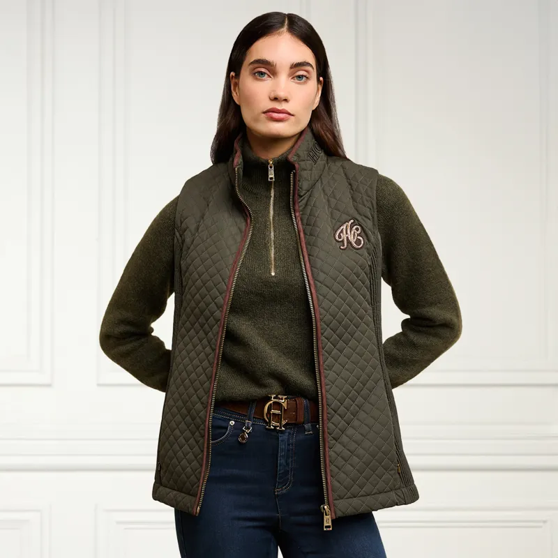 Holland Cooper Cambridge Ladies Gilet - Dark Olive-2