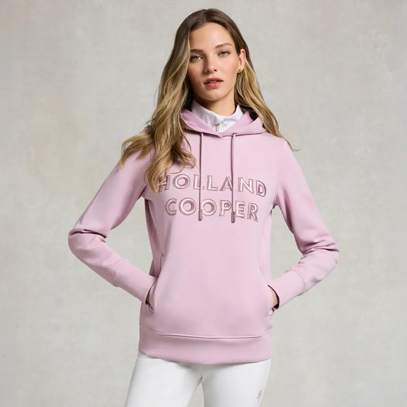 Holland Cooper Crystal Womens Hoodie - Dawn Pink