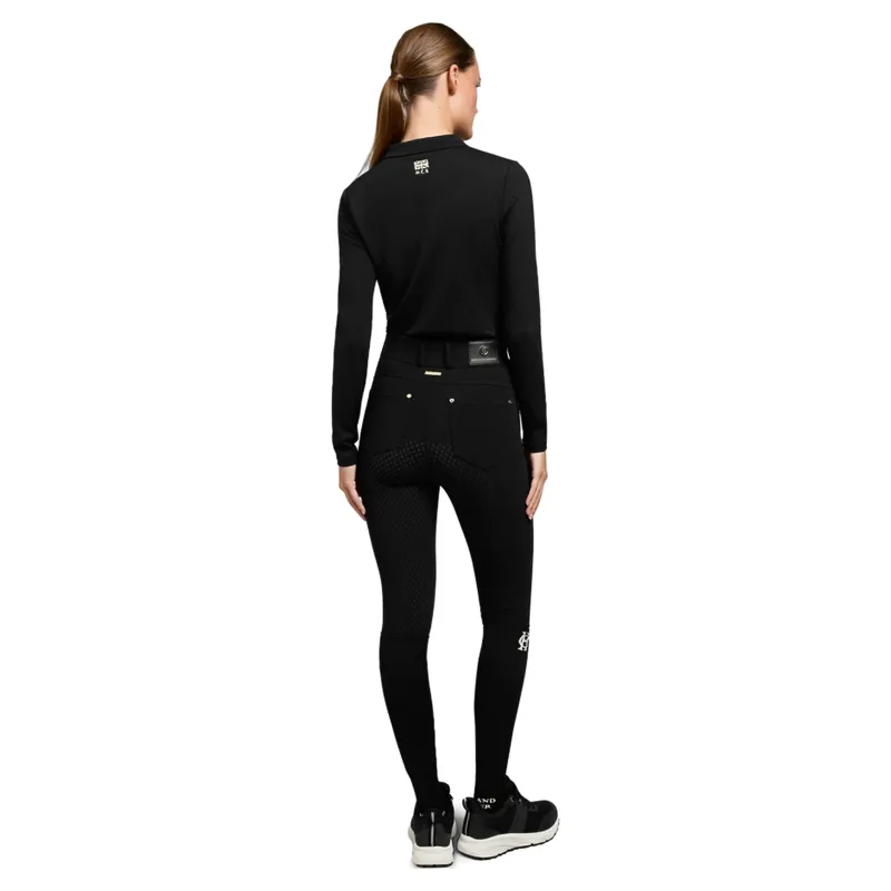 Holland Cooper Chiltern Long Sleeve Womens Polo Shirt - Black-4