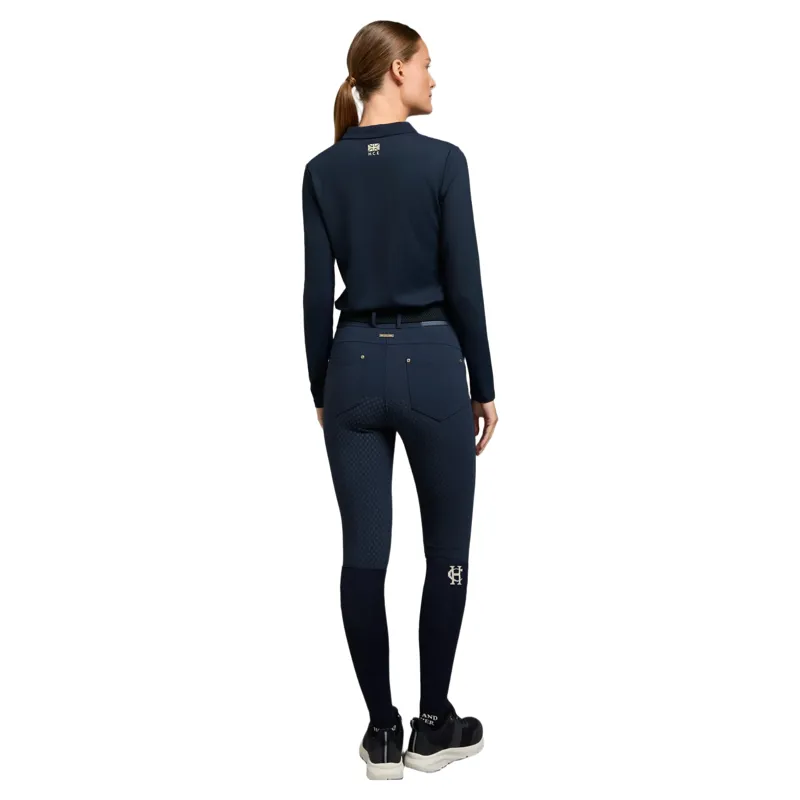 Holland Cooper Chiltern Long Sleeve Womens Polo Shirt - Ink Navy-5