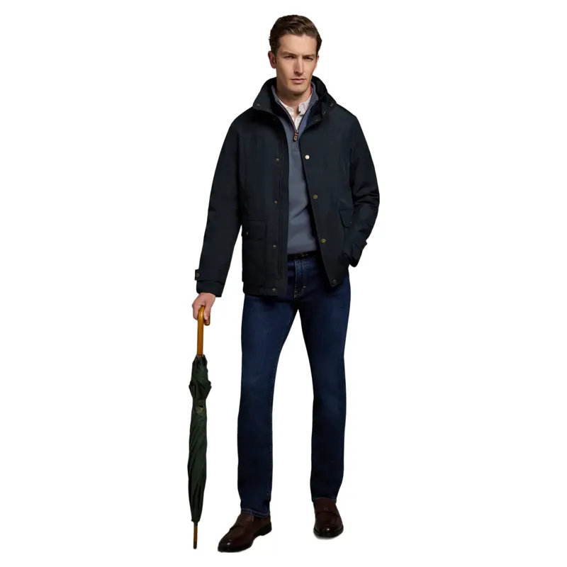 Holland Cooper Classic Mens Quarter Zip Sweat - Denim Blue-3