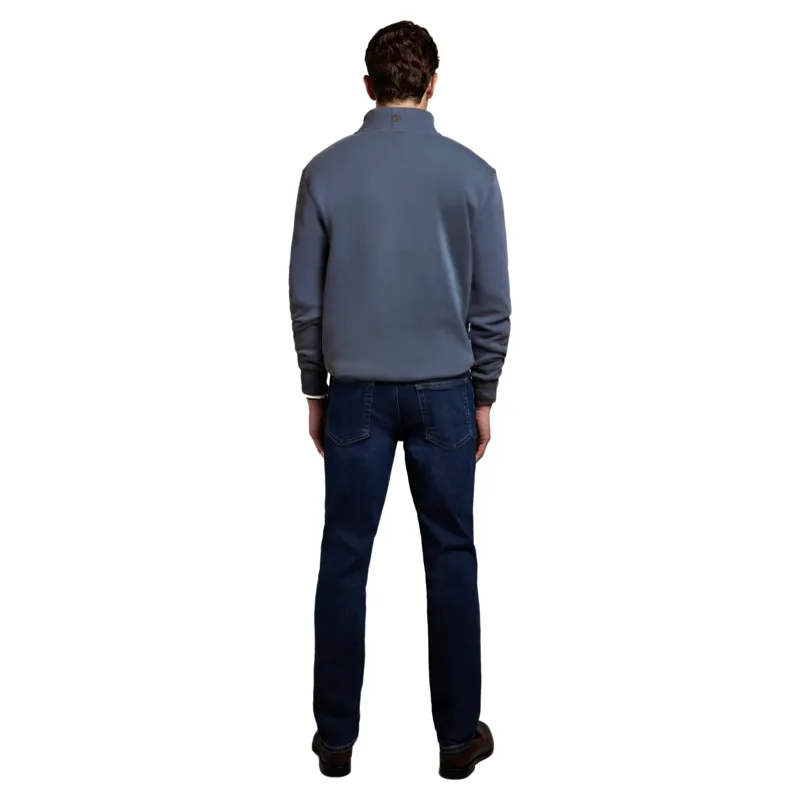 Holland Cooper Classic Mens Quarter Zip Sweat - Denim Blue-4