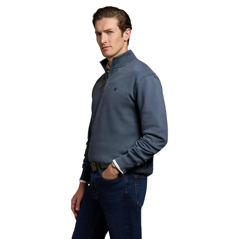 Holland Cooper Classic Mens Quarter Zip Sweat - Denim Blue-2