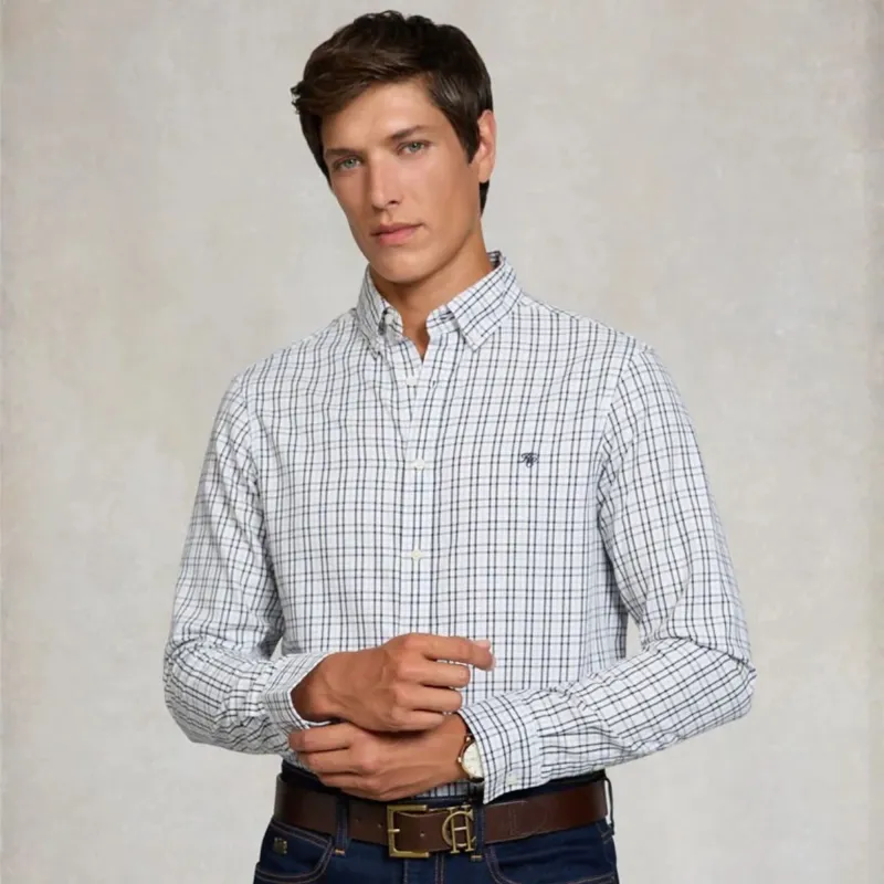 Holland Cooper Classic Men's Button Shirt - Cheltenham Check Blue-4