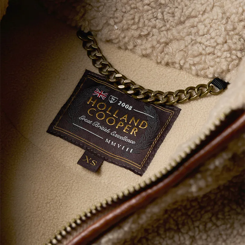 Holland Cooper Country Fleece Half Zip Ladies Jumper - Natural Borg-9