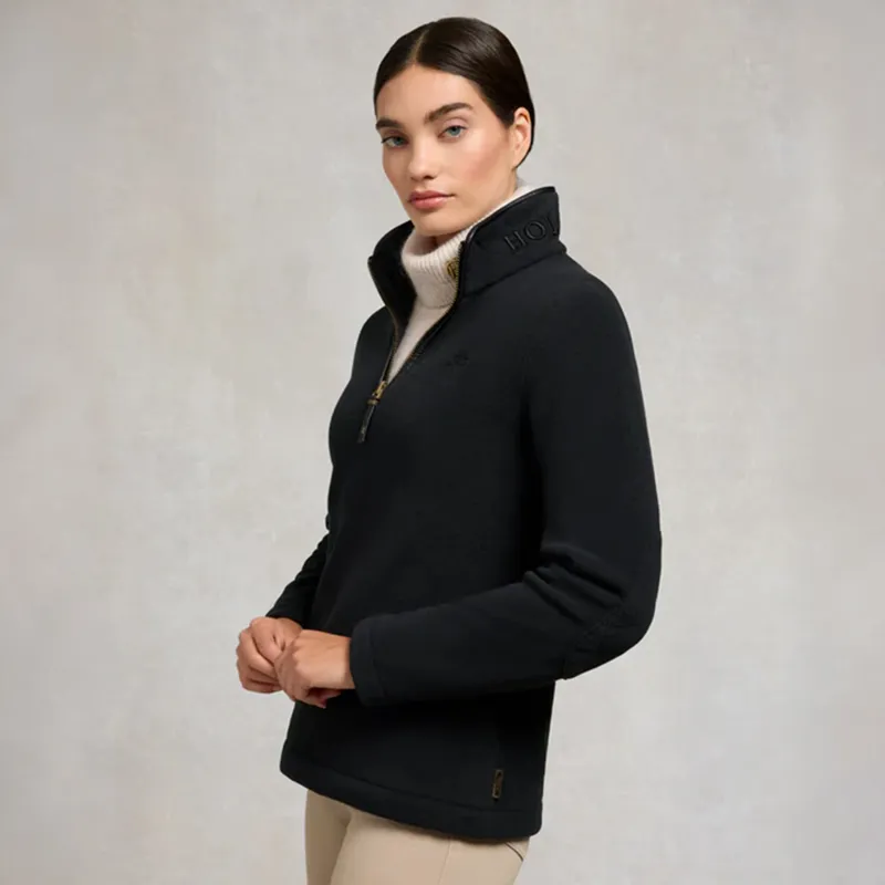 Holland Cooper Country Fleece Half Zip Ladies Jumper - Black-1