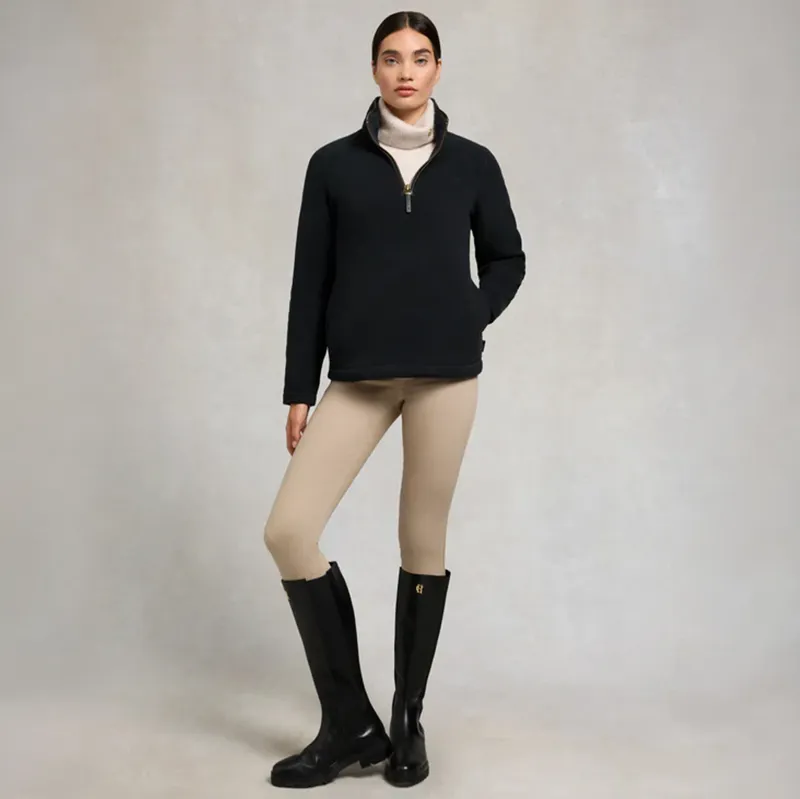 Holland Cooper Country Fleece Half Zip Ladies Jumper - Black-2
