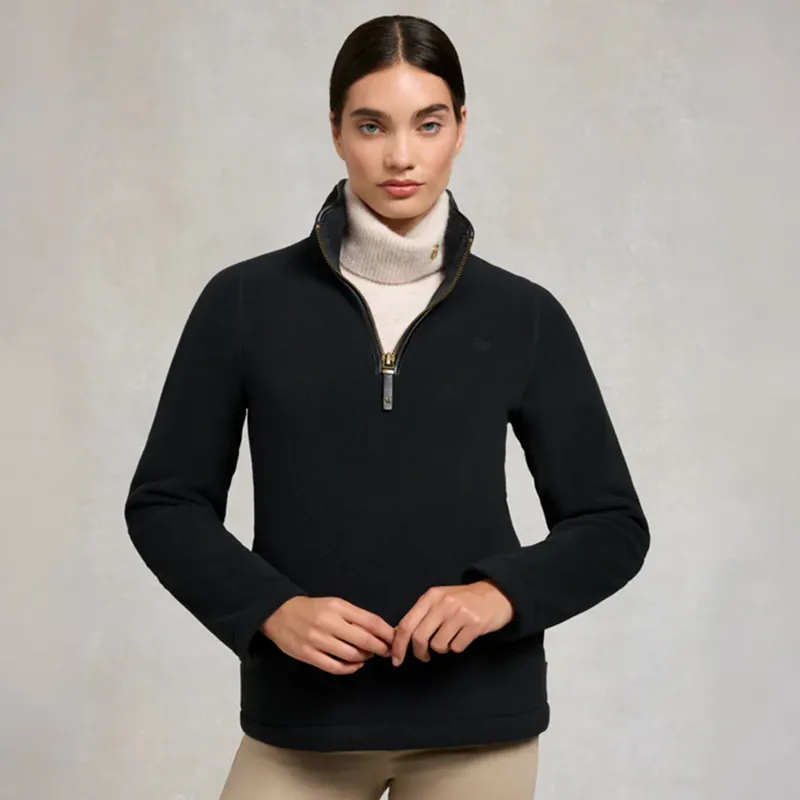 Holland Cooper Country Fleece Half Zip Ladies Jumper - Black