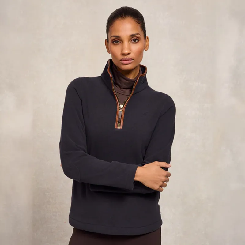 Holland Cooper Country Fleece Half Zip Ladies Jumper - Ink Navy-1
