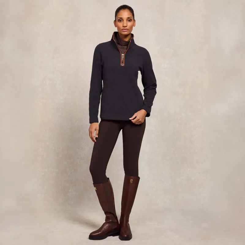 Holland Cooper Country Fleece Half Zip Ladies Jumper - Ink Navy-4