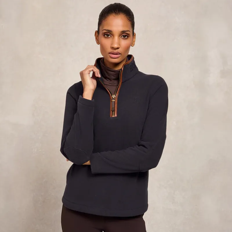 Holland Cooper Country Fleece Half Zip Ladies Jumper - Ink Navy