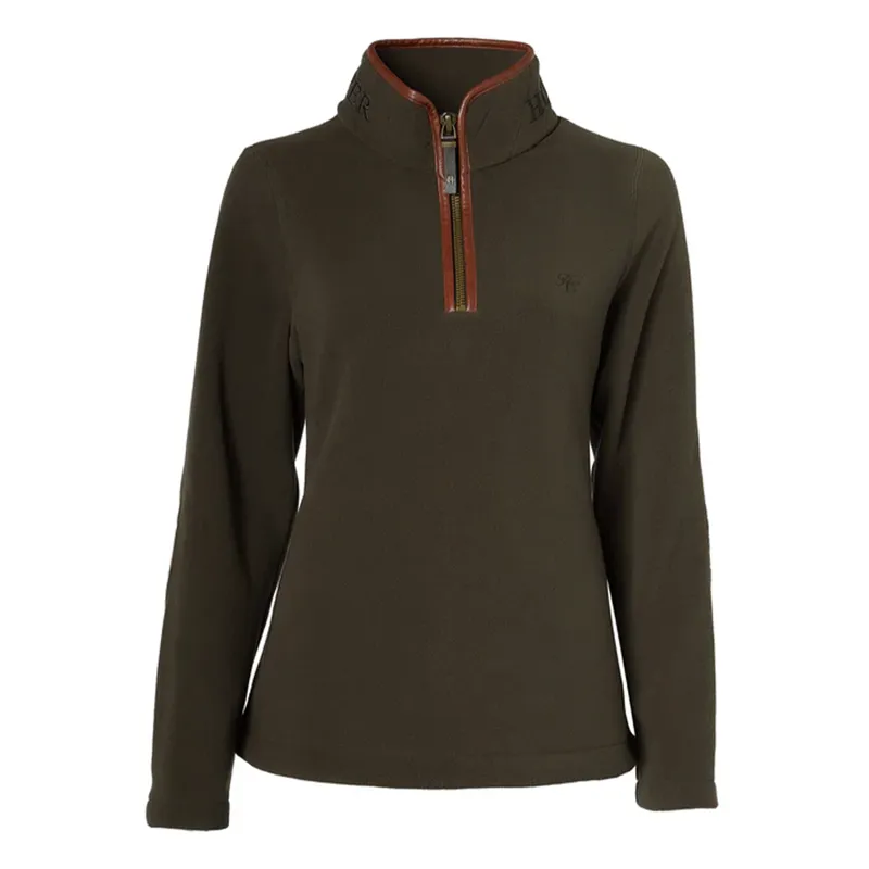 Holland Cooper Country Fleece Half Zip Ladies Jumper - Khaki-3