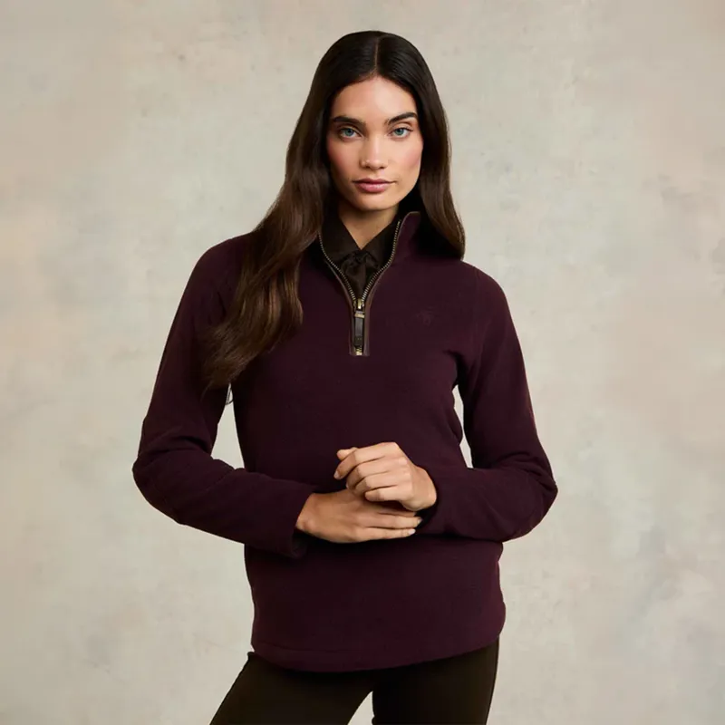 Holland Cooper Country Fleece Half Zip Ladies Jumper - Mulberry-1