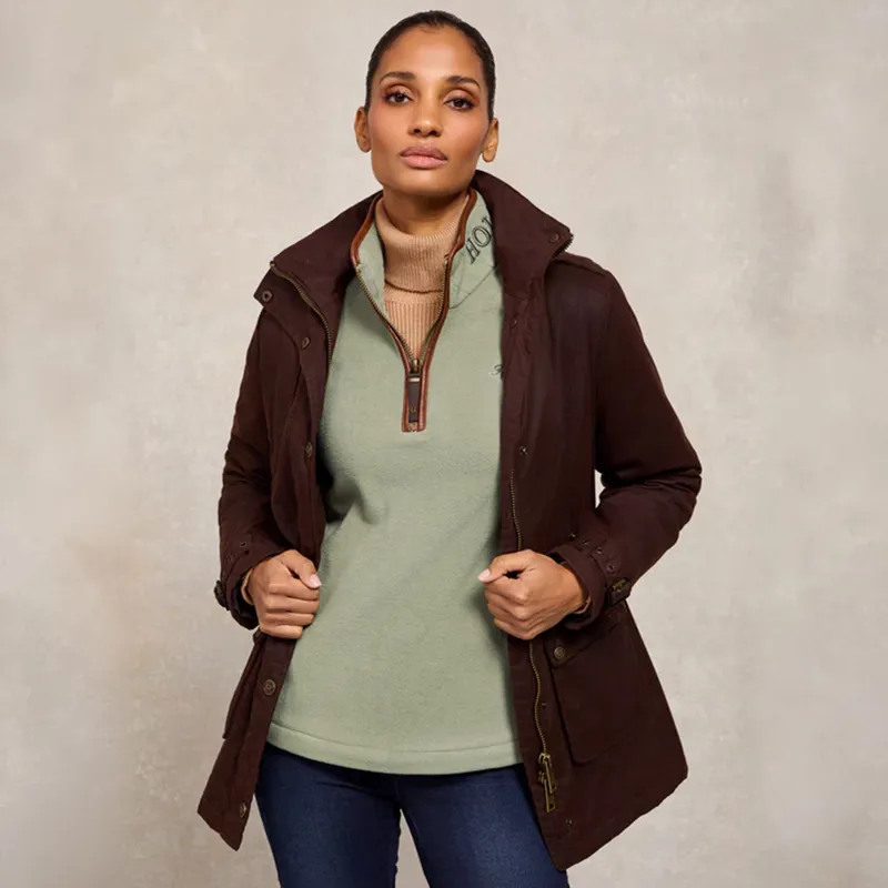 Holland Cooper Country Fleece Half Zip Ladies Jumper - Sage-4