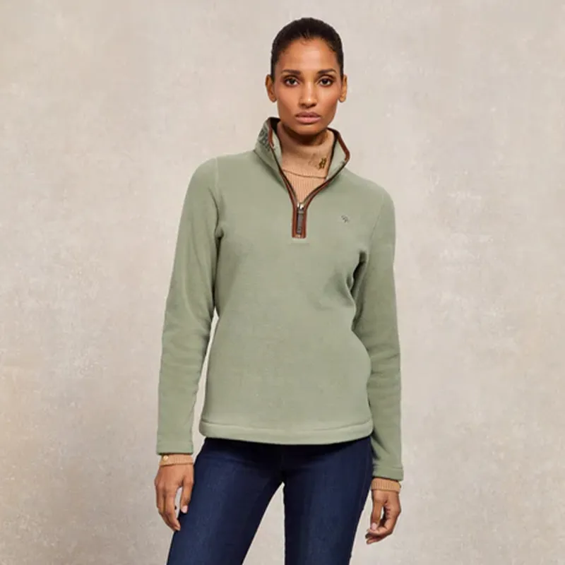 Holland Cooper Country Fleece Half Zip Ladies Jumper - Sage-3