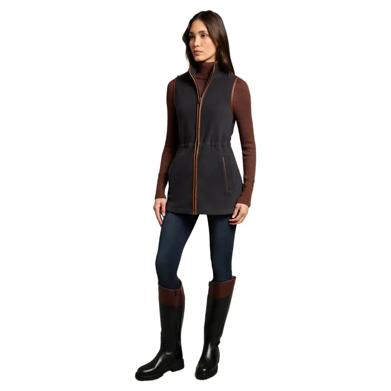 Holland Cooper Country Longline Fleece Womens Gilet - Ink Navy-5
