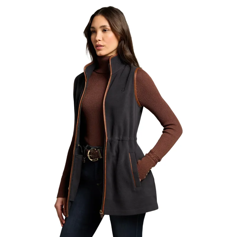 Holland Cooper Country Longline Fleece Womens Gilet - Ink Navy-3