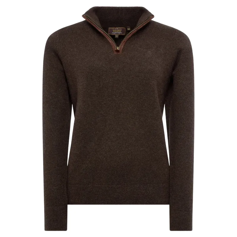 Holland Cooper Country Womens Quarter Zip Knit - Chocolate-3