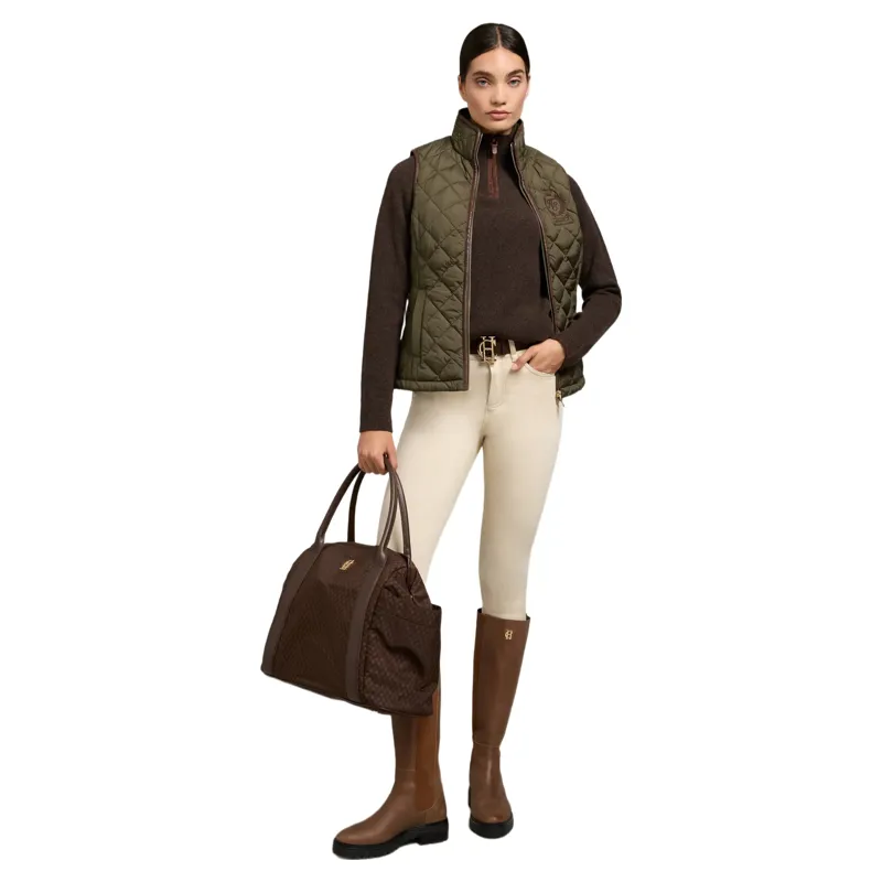 Holland Cooper Country Womens Quarter Zip Knit - Chocolate-2