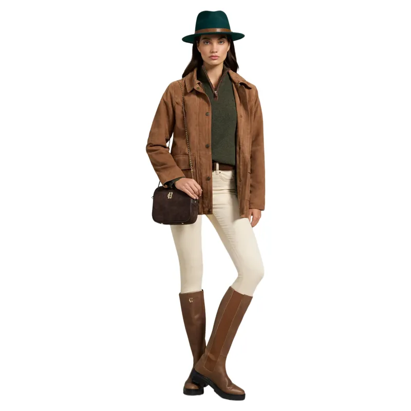 Holland Cooper Country Womens Quarter Zip Knit - Forest Marl-2