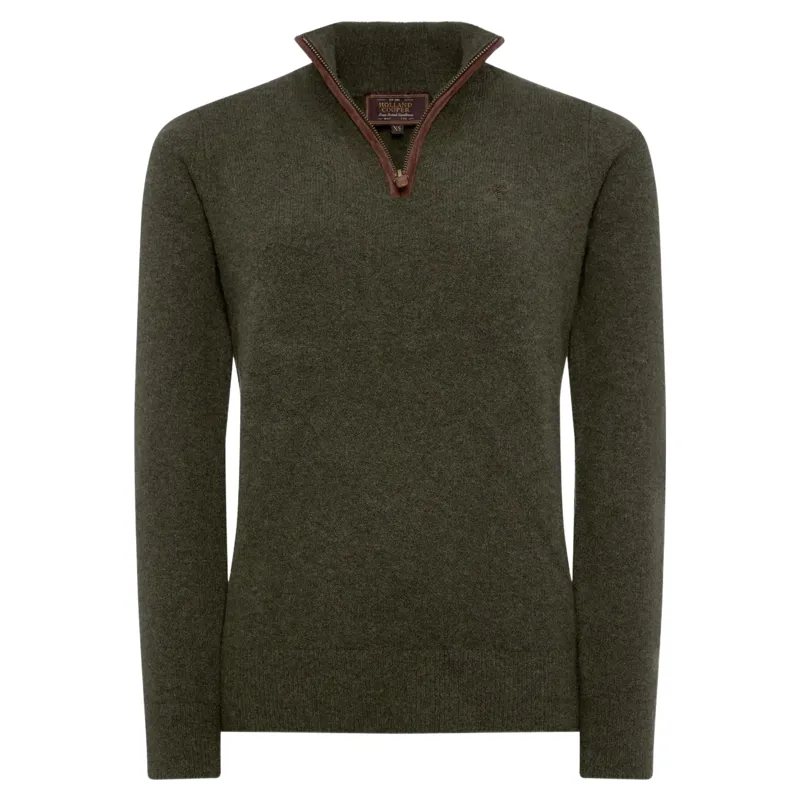 Holland Cooper Country Womens Quarter Zip Knit - Forest Marl-3