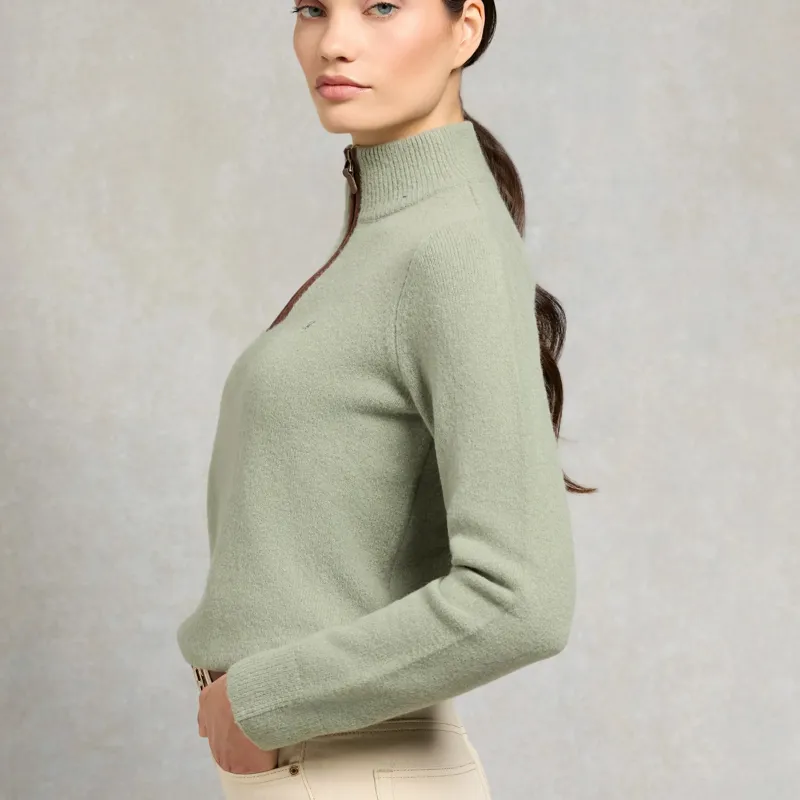 Holland Cooper Country Womens Quarter Zip Knit - Sage-4