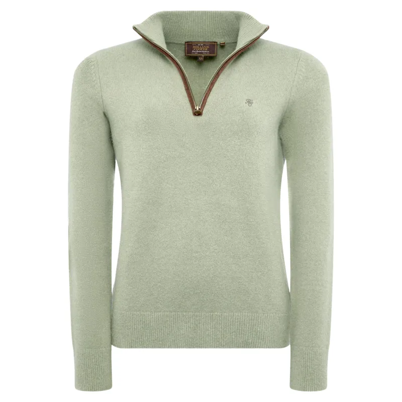 Holland Cooper Country Womens Quarter Zip Knit - Sage-1