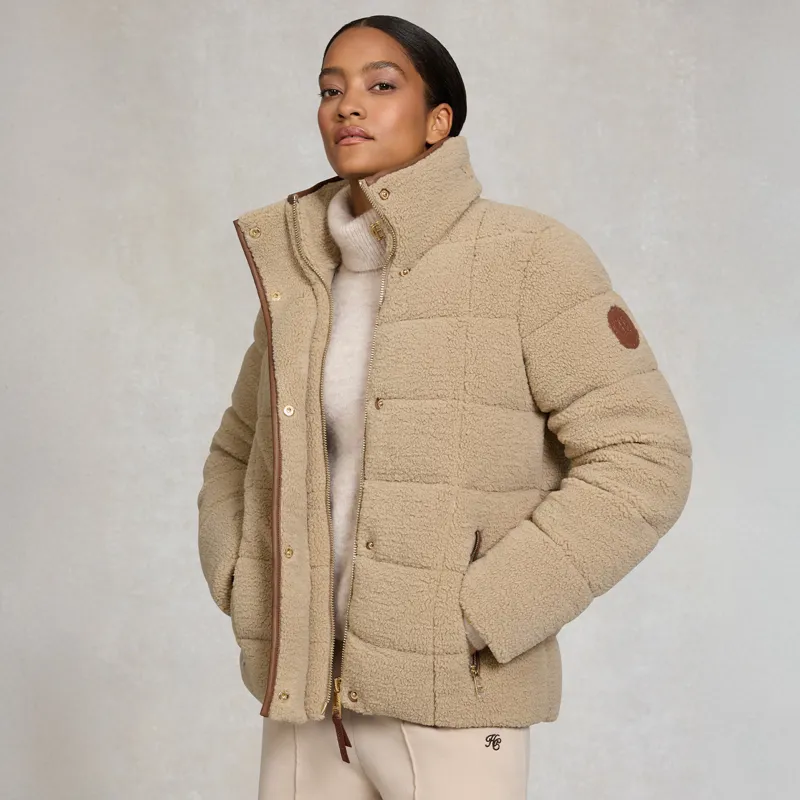 Holland Cooper Crawford Womens Padded Jacket - Natural Borg-1