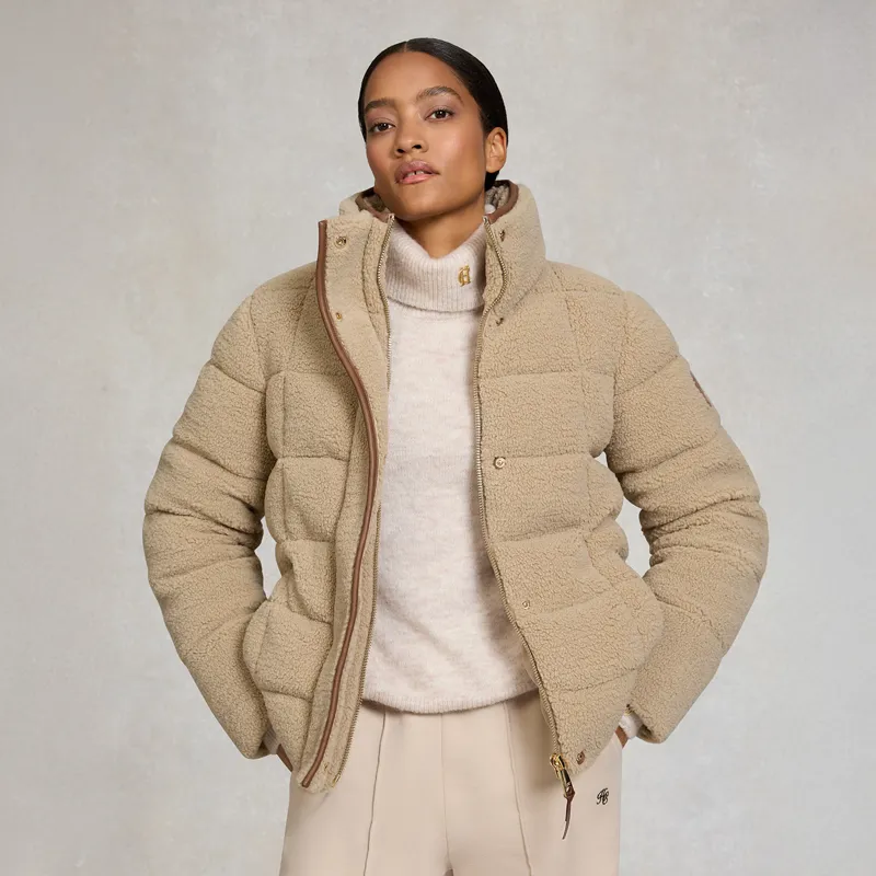 Holland Cooper Crawford Womens Padded Jacket - Natural Borg