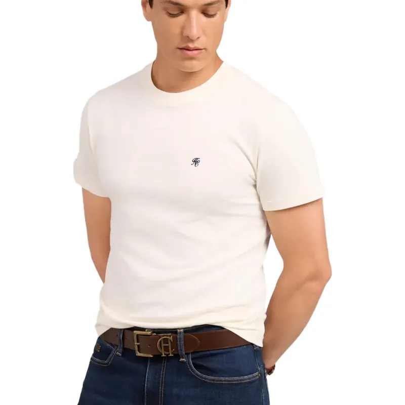 Holland Cooper Crew Neck Mens T-Shirt - White-1