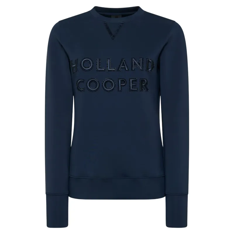Holland Cooper Crystal Crew Womens Sweater - Ink Navy-1