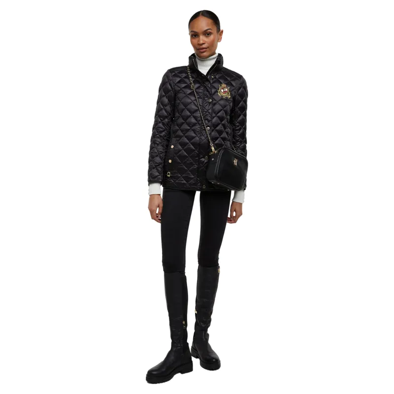 Holland Cooper Diamond Quilt Classic Womens Jacket - Black-2