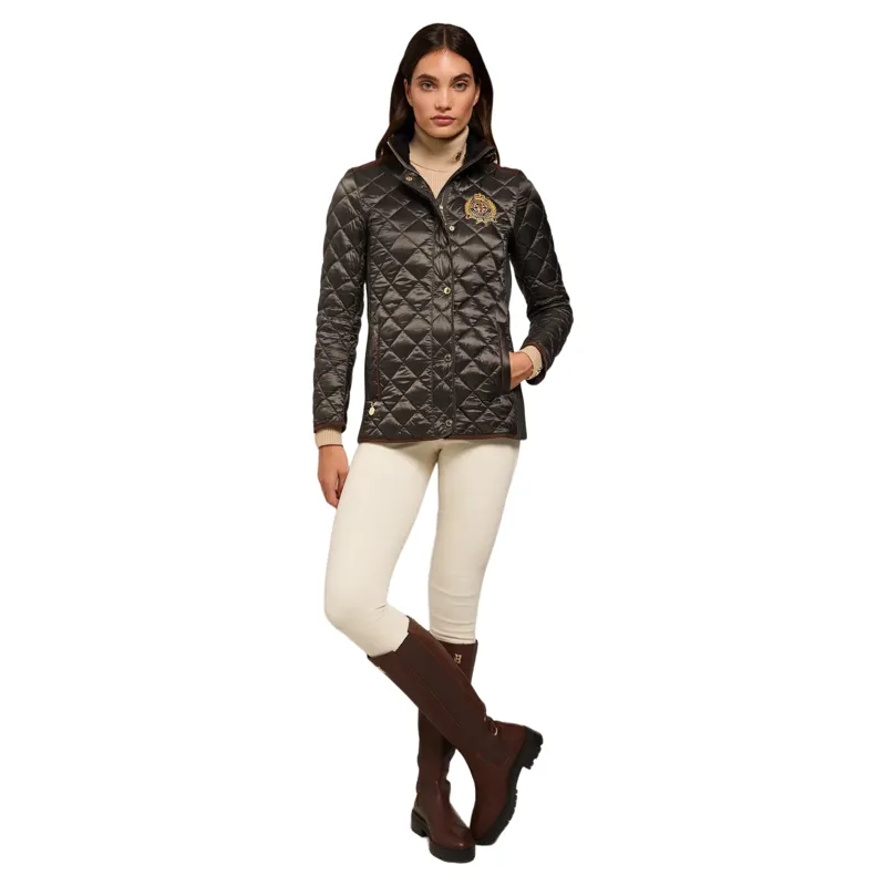 Holland Cooper Diamond Quilt Classic Womens Jacket - Khaki-3