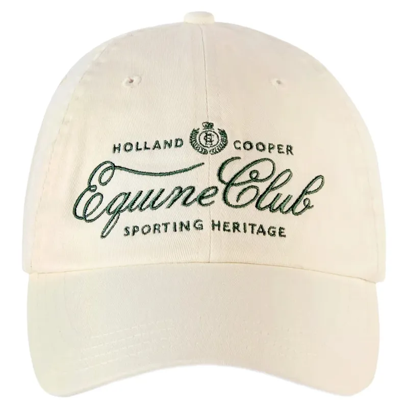 Holland Cooper Equine Club Cap - Racing Green Ecru-1