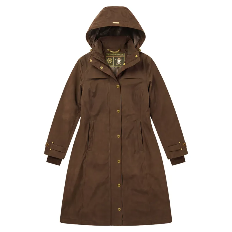 Holland Cooper Folgate Womens Long Waterproof Rain Coat - Chestnut-1