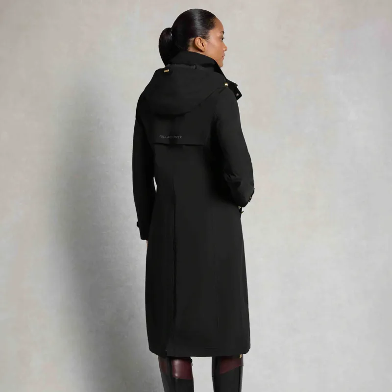 Holland Cooper Folgate Womens Long Waterproof Rain Coat - Black-2