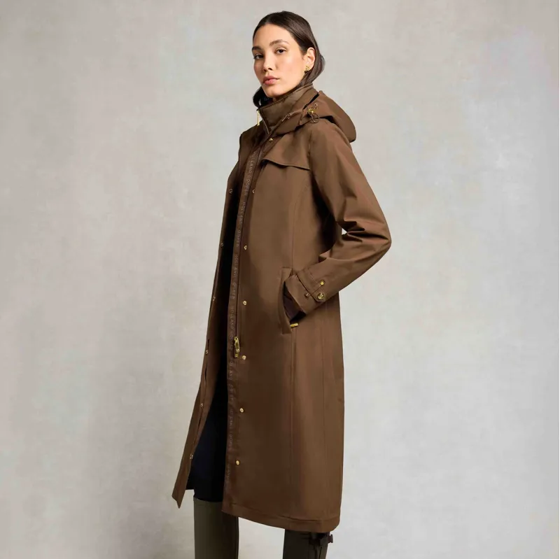 Holland Cooper Folgate Womens Long Waterproof Rain Coat - Chestnut-2