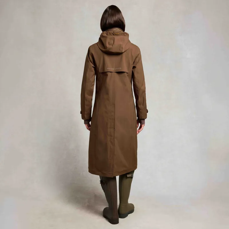 Holland Cooper Folgate Womens Long Waterproof Rain Coat - Chestnut-3
