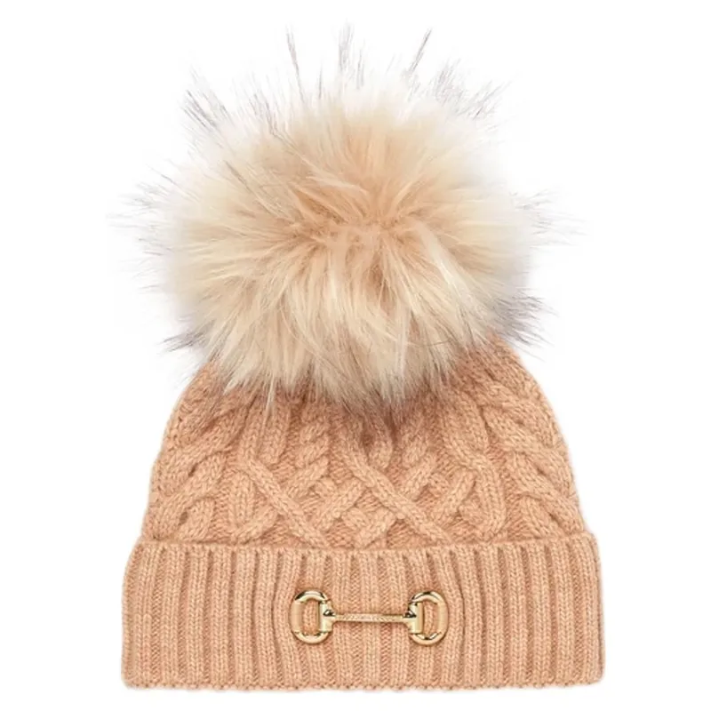 Holland Cooper Horse Bit Bobble Hat - Camel-1
