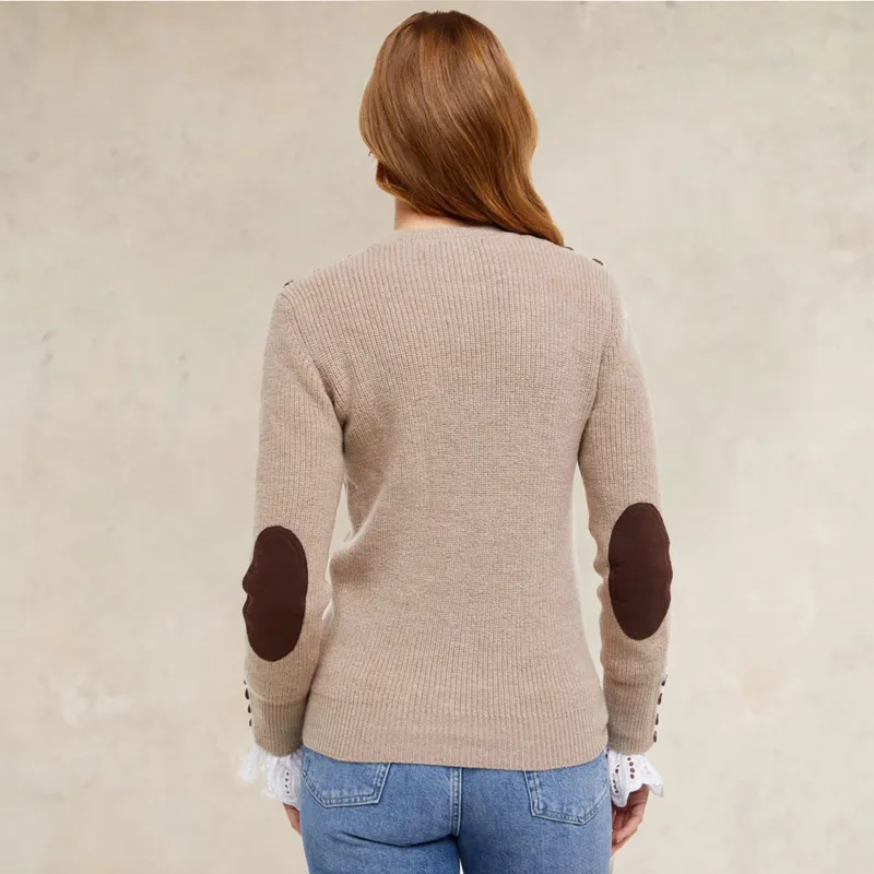 Holland Cooper Heritage Crew Neck Womens Knit - Latte Marl-2