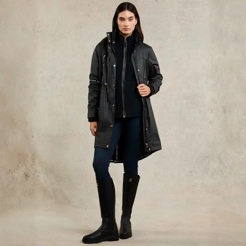 Holland Cooper Ladies Waterproof Rain Coat - Matte Black-5