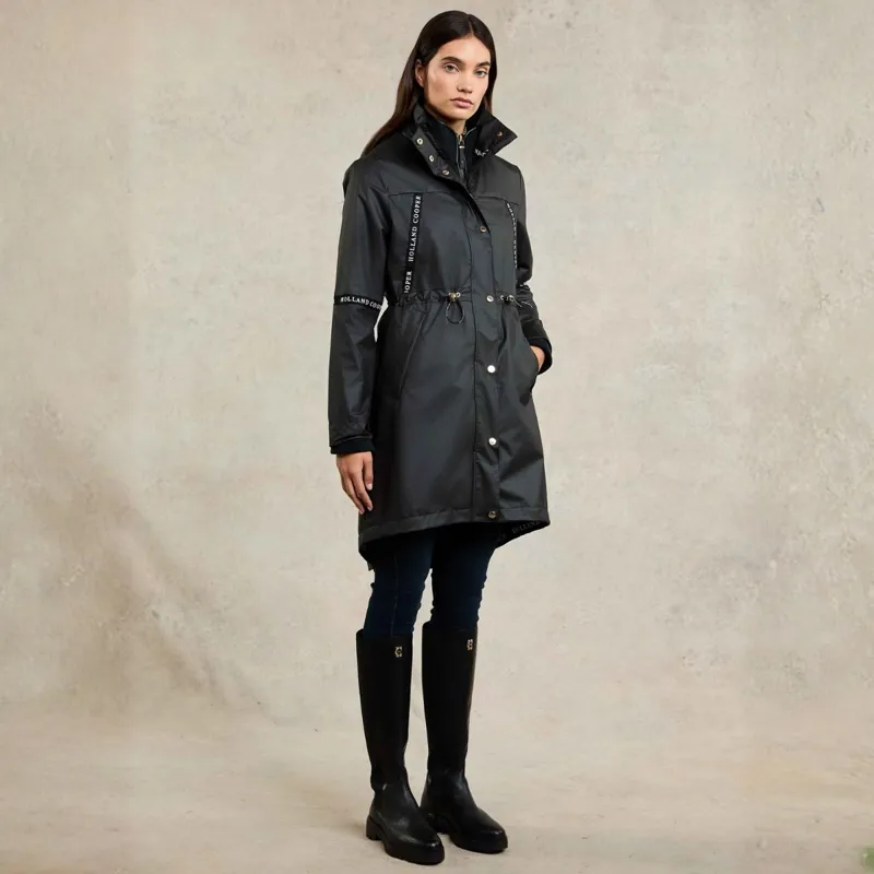 Holland Cooper Ladies Waterproof Rain Coat - Matte Black-4