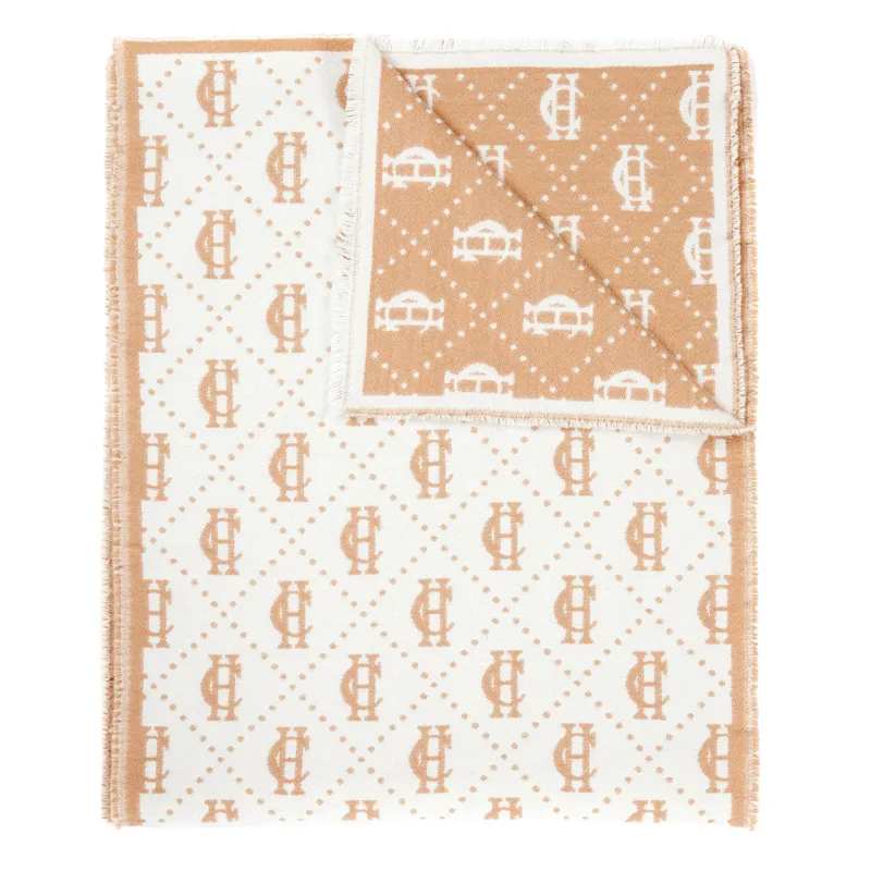 Holland Cooper Lightweight Monogram Scarf - Camel/Cream