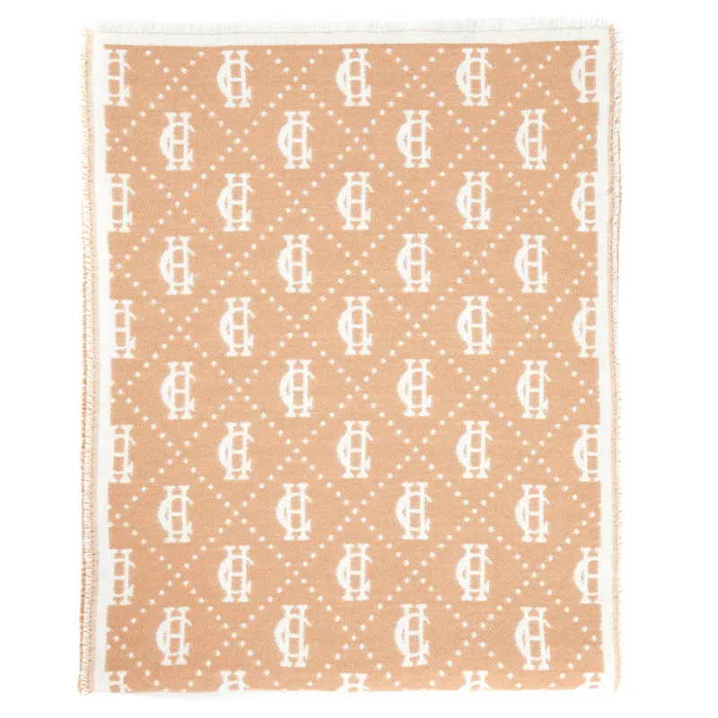 Holland Cooper Lightweight Monogram Scarf - Camel/Cream-5