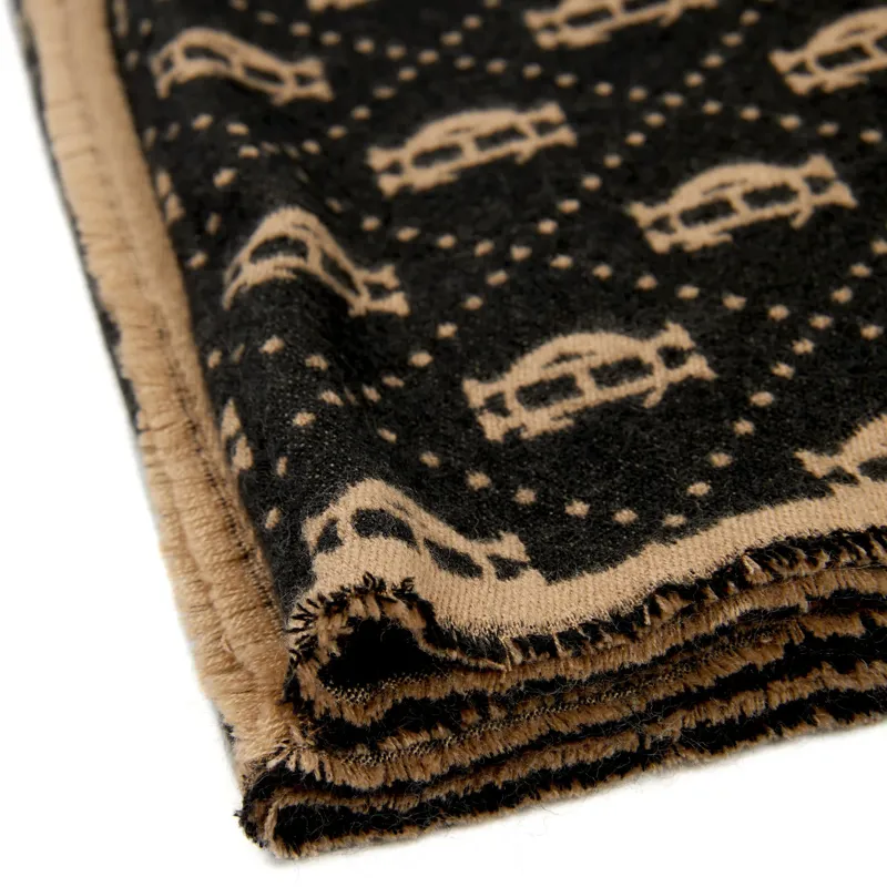 Holland Cooper Lightweight Monogram Scarf - Tan/Black-3