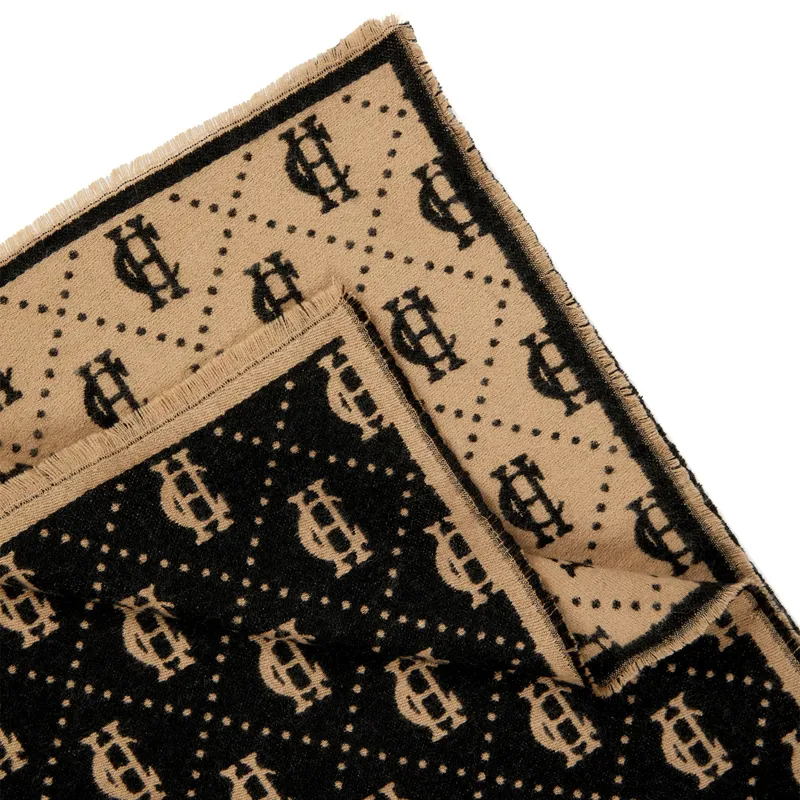 Holland Cooper Lightweight Monogram Scarf - Tan/Black-6