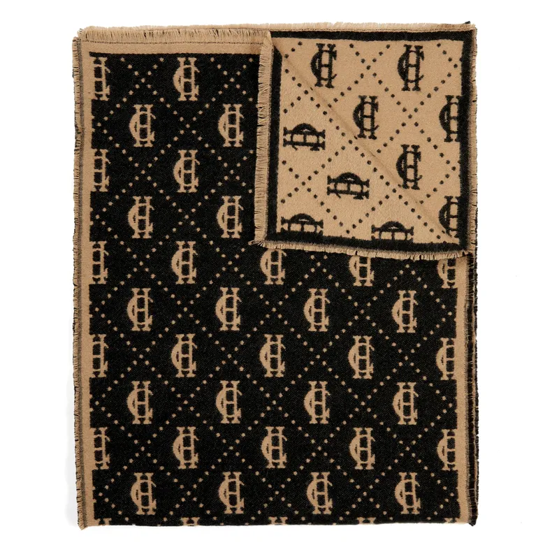Holland Cooper Lightweight Monogram Scarf - Tan/Black