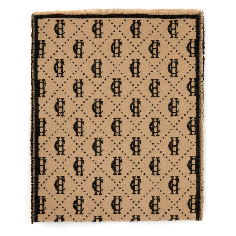 Holland Cooper Lightweight Monogram Scarf - Tan/Black-5